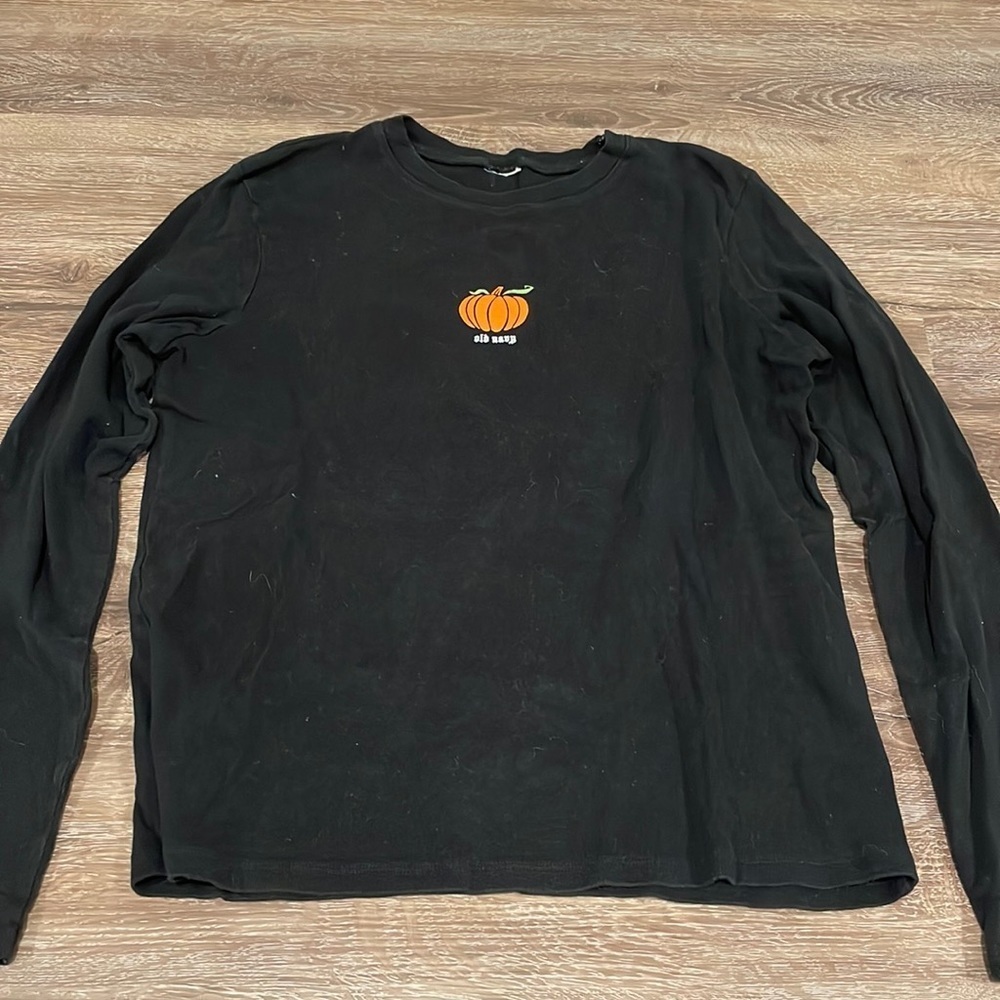 Old Navy Black Long-sleeve with Pumpkin - S